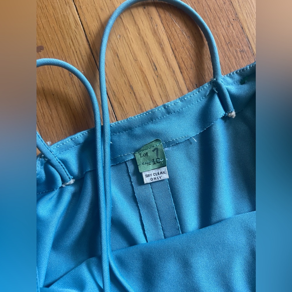 70s Vintage Wide Leg Blue Disco Jumpsuit - Picture 4 of 10